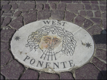West Wind stone of St. Peter's Square West Wind
