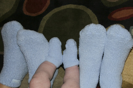 Jonah, Mommy and Daddy's Feet Feet